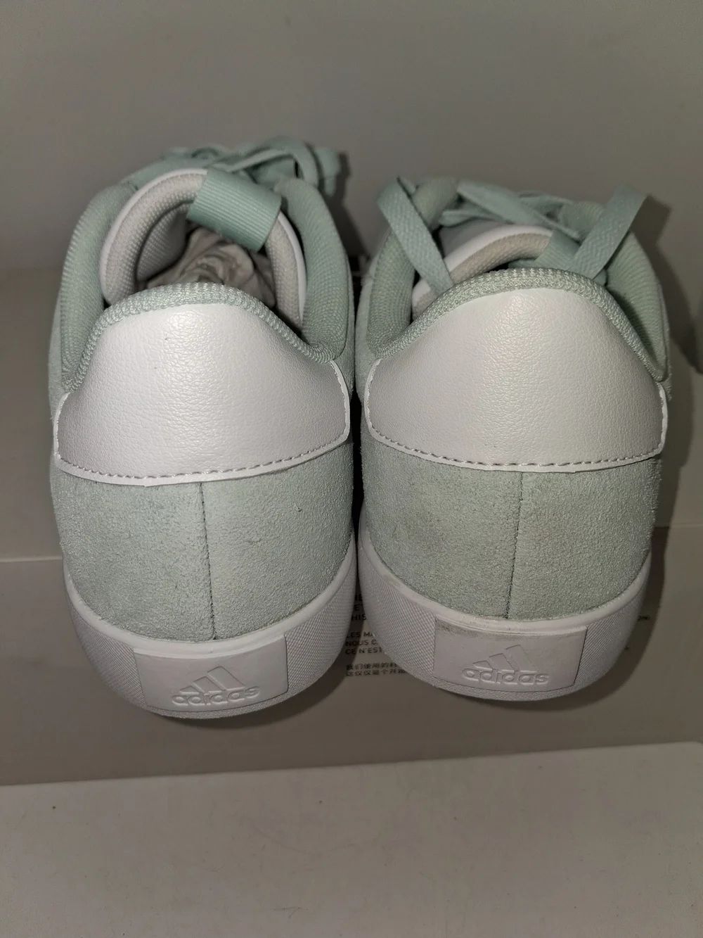adidas Women's Mint Green Suede Sneakers with White Stripes - Picture 6 of 11